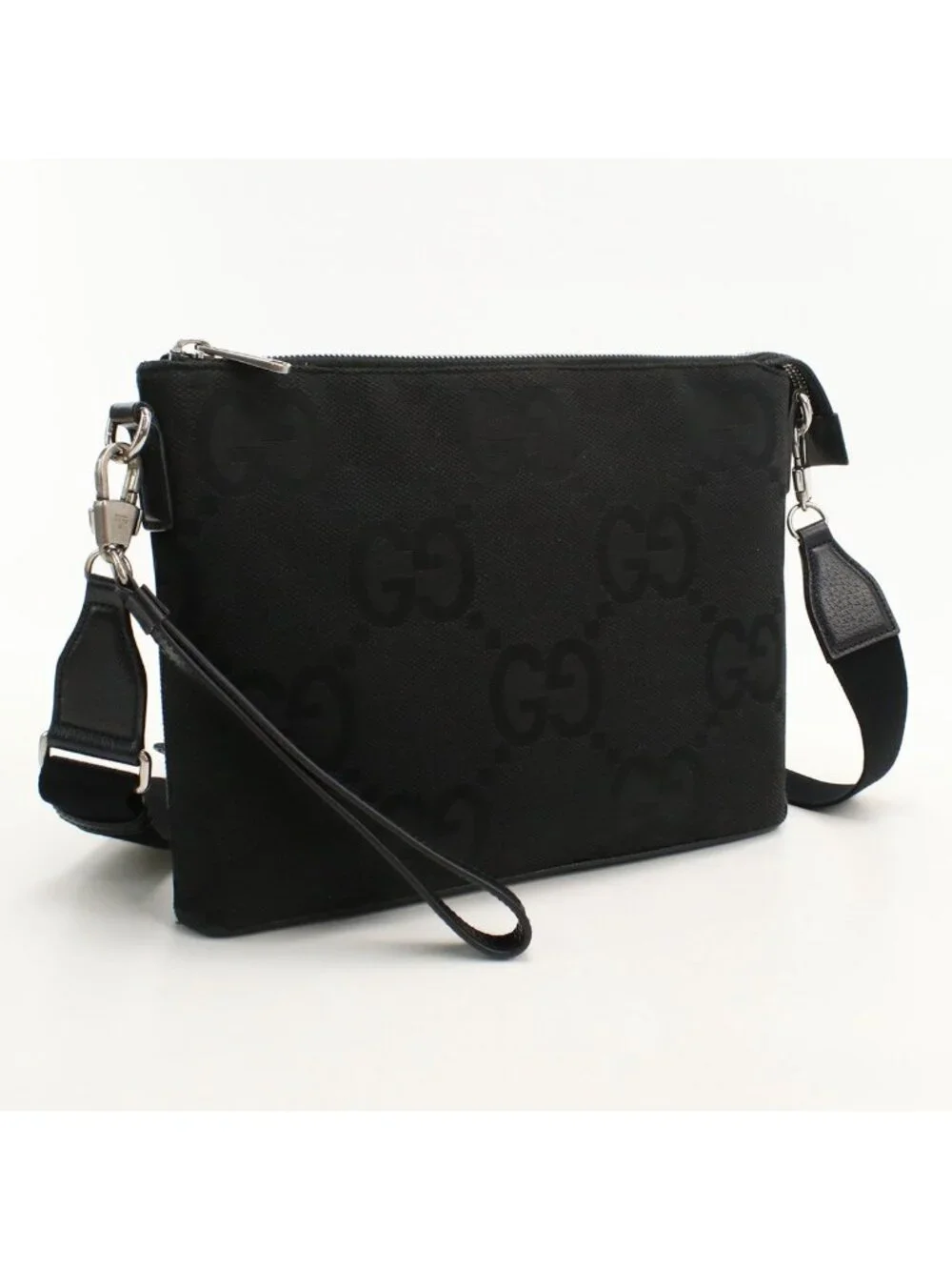 Gucci 2-Way Clutch Jumbo GG Shoulder Bag Canvas